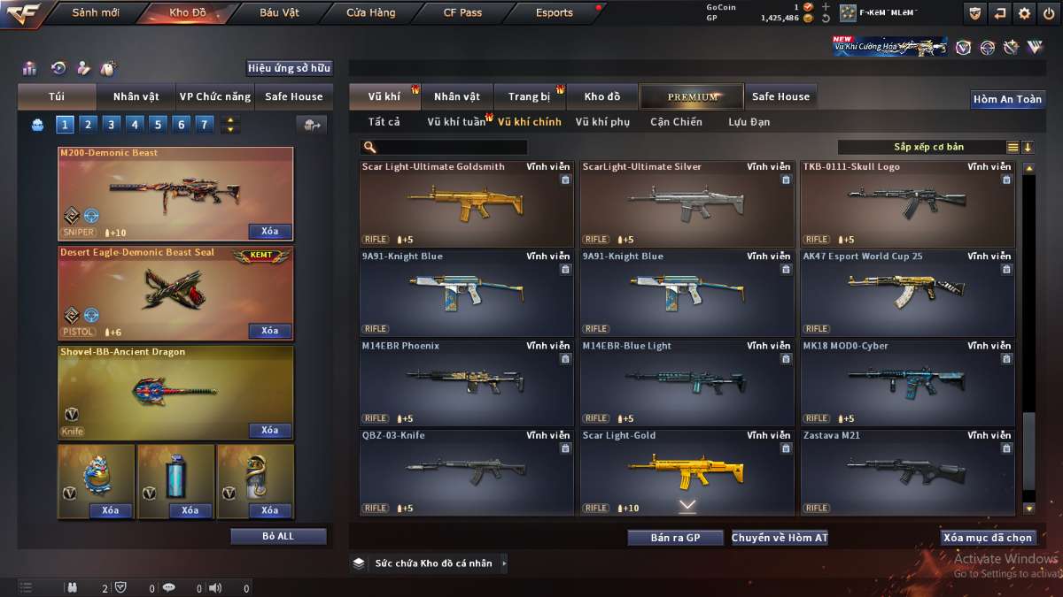 shop acc cf uy tin gia re